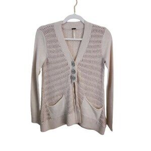 Free People Willow Caroline Bohemian Wool Angora Cardigan Sweater Size XS